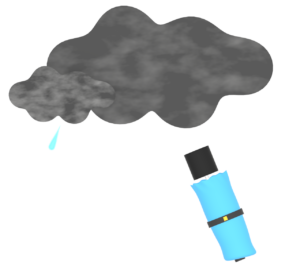 雨が降りそうな怪しい天気のイラスト
