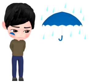 雨男のイラスト