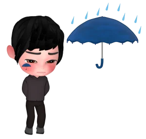 雨男のイラスト