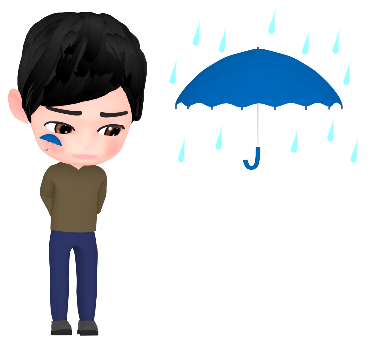 雨男のイラスト