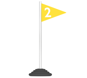 スポーツ大会の順位旗 ２位のイラスト（三角）