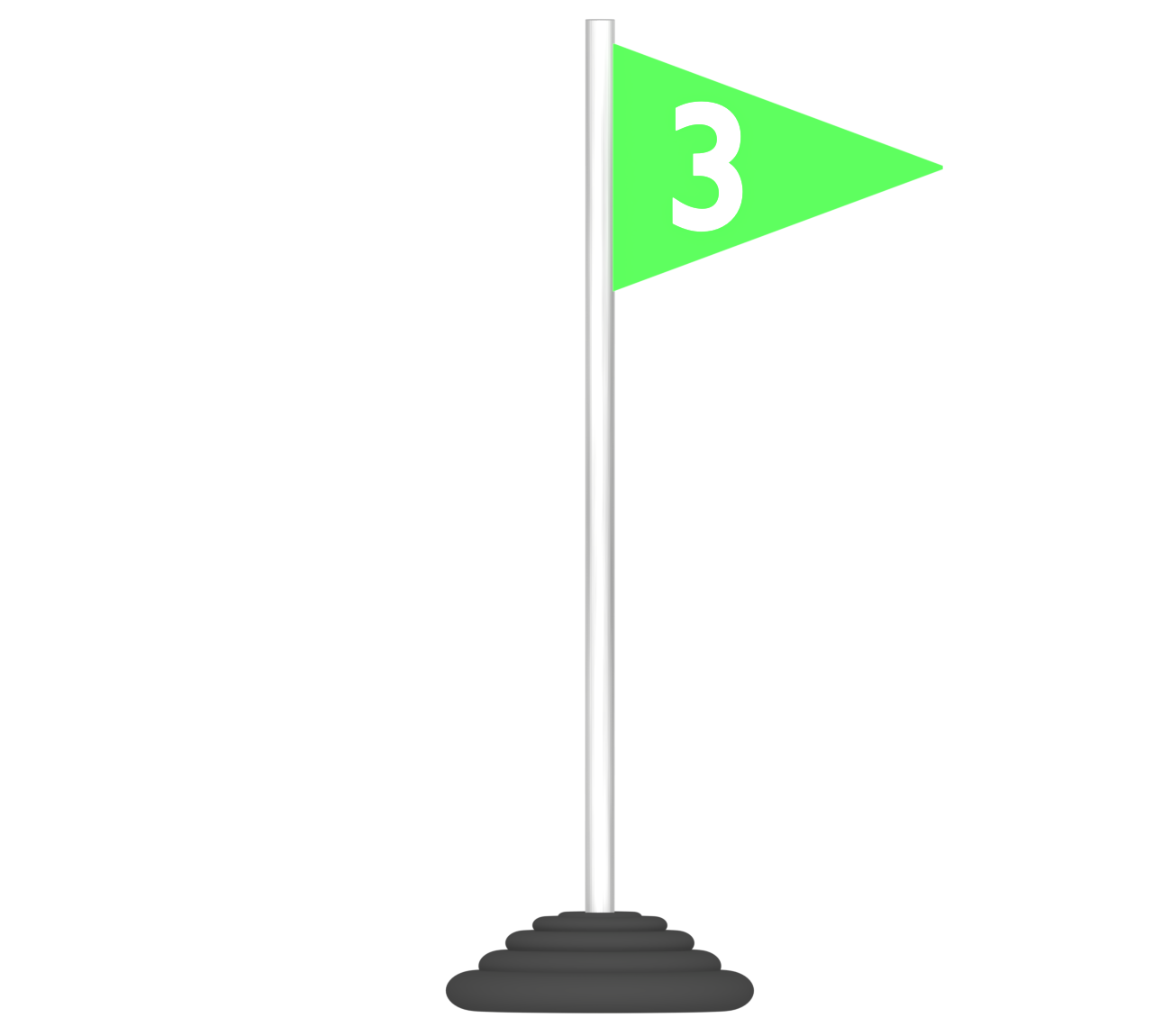 スポーツ大会の順位旗 ３位のイラスト（三角）