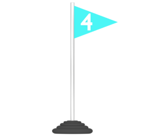 三角形の順位旗 ４位のイラスト