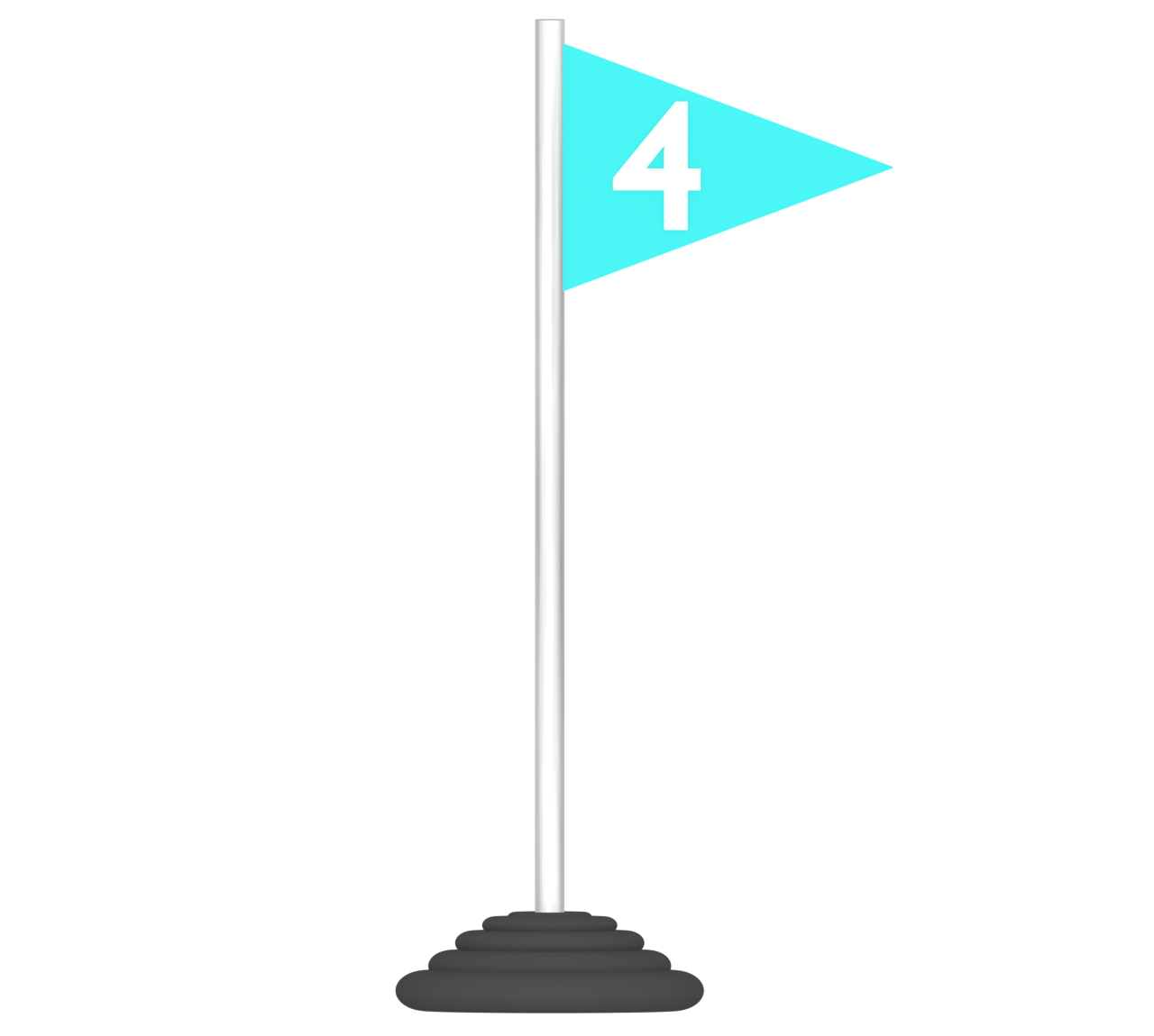 三角形の順位旗 ４位のイラスト