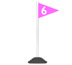 三角形の順位旗 ６位のイラスト