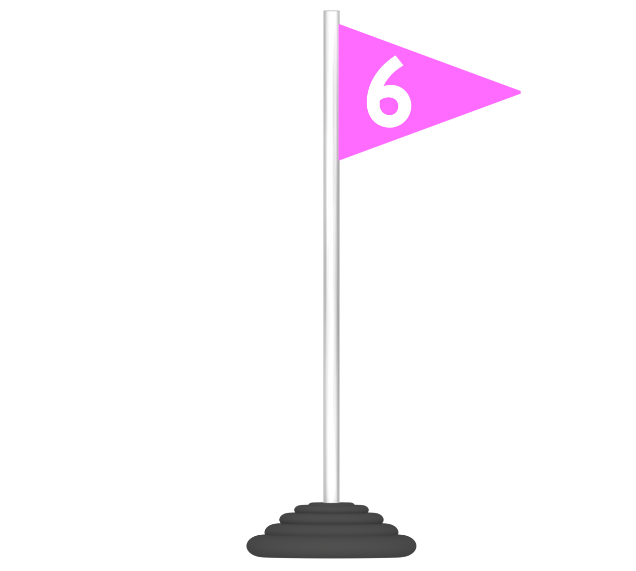 三角形の順位旗 ６位のイラスト