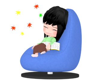 読書の秋に寝落ちをした女性のイラスト