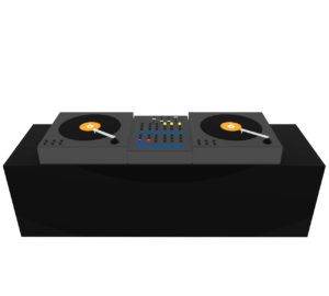 レコードを流すDJ機材のイラスト