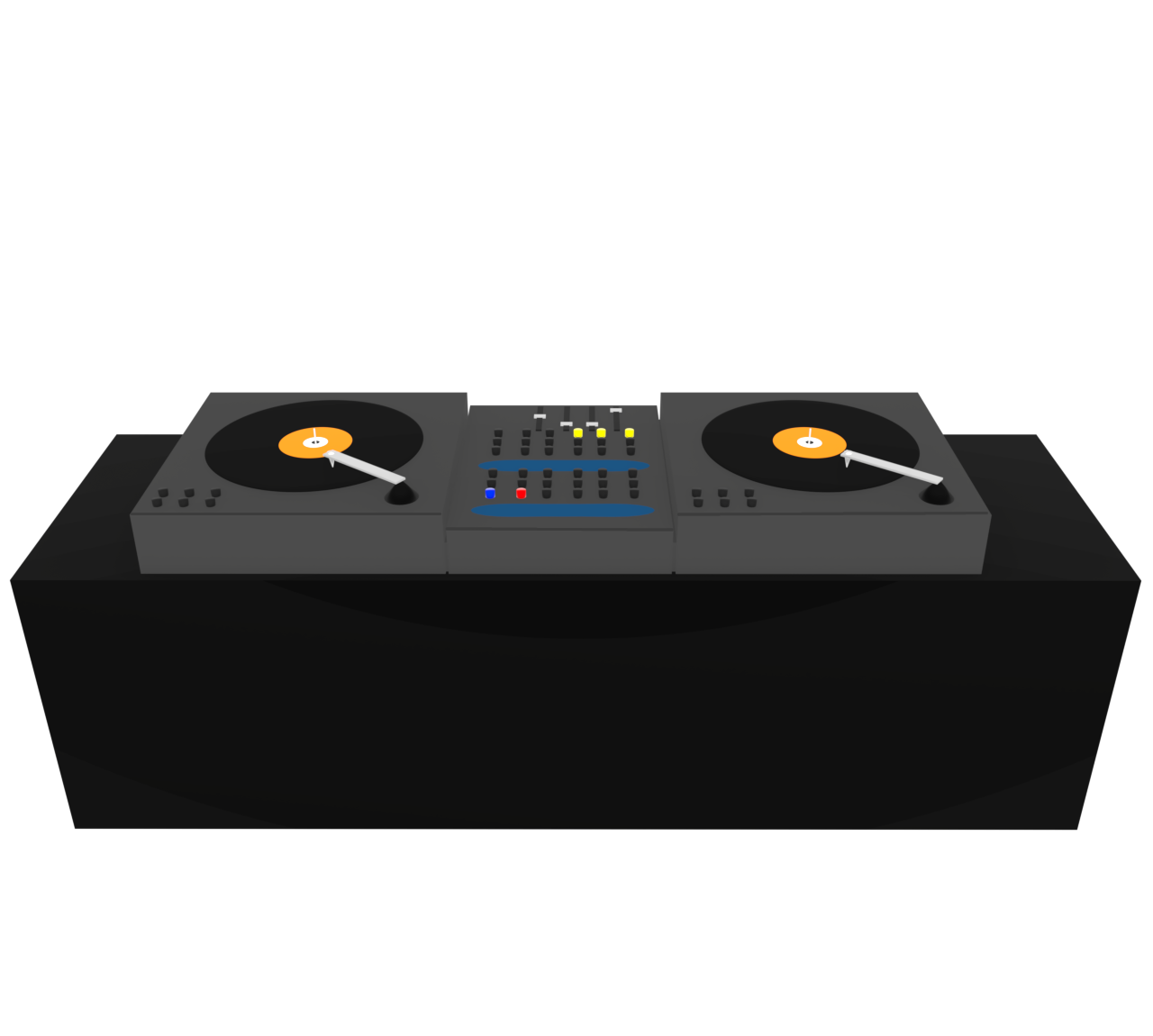 レコードを流すDJ機材のイラスト