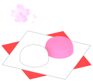 紅白まんじゅうのイラスト