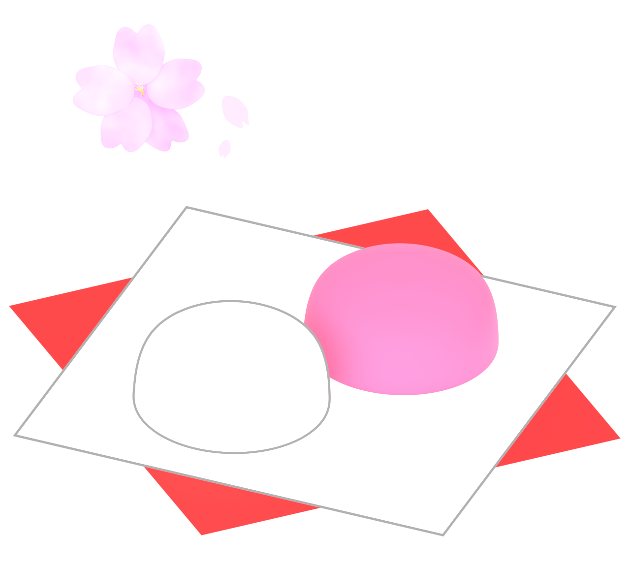 紅白まんじゅうのイラスト