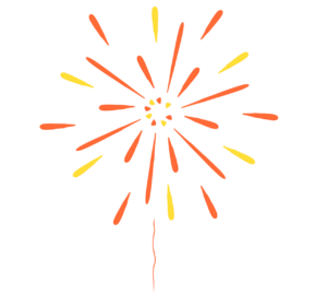 赤色の打ち上げ花火のイラスト