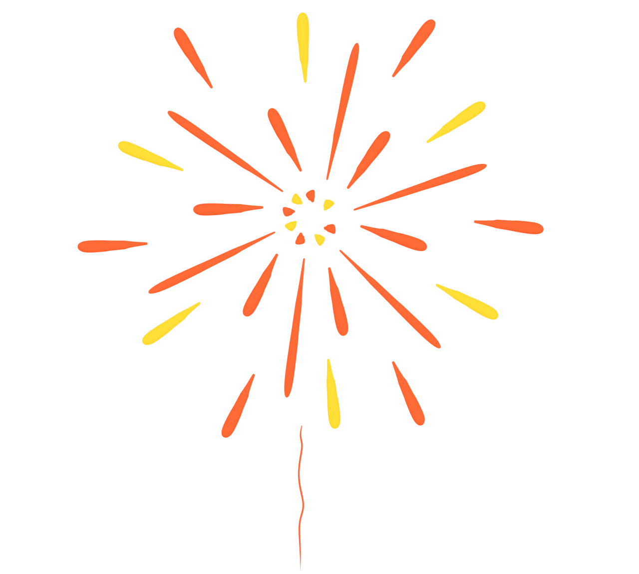 赤色の打ち上げ花火のイラスト