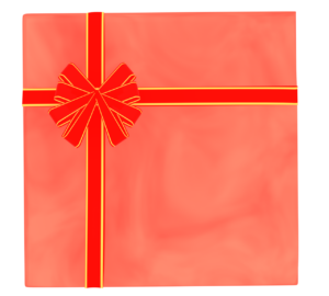 赤色のギフトボックスのイラスト