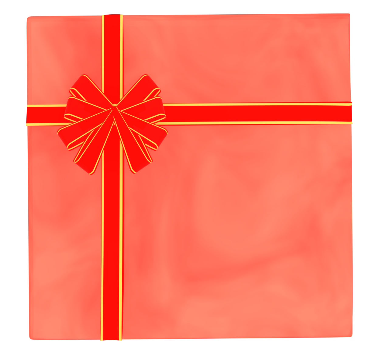 赤色のギフトボックスのイラスト