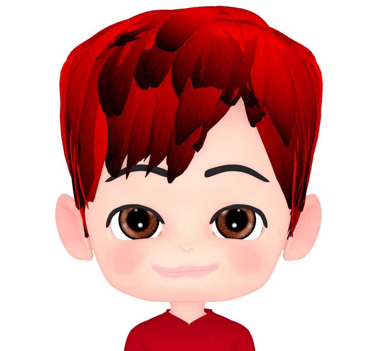 赤の髪色をした男性のイラスト