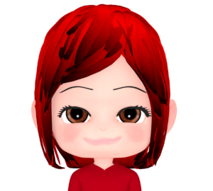 赤の髪色をした女性のイラスト