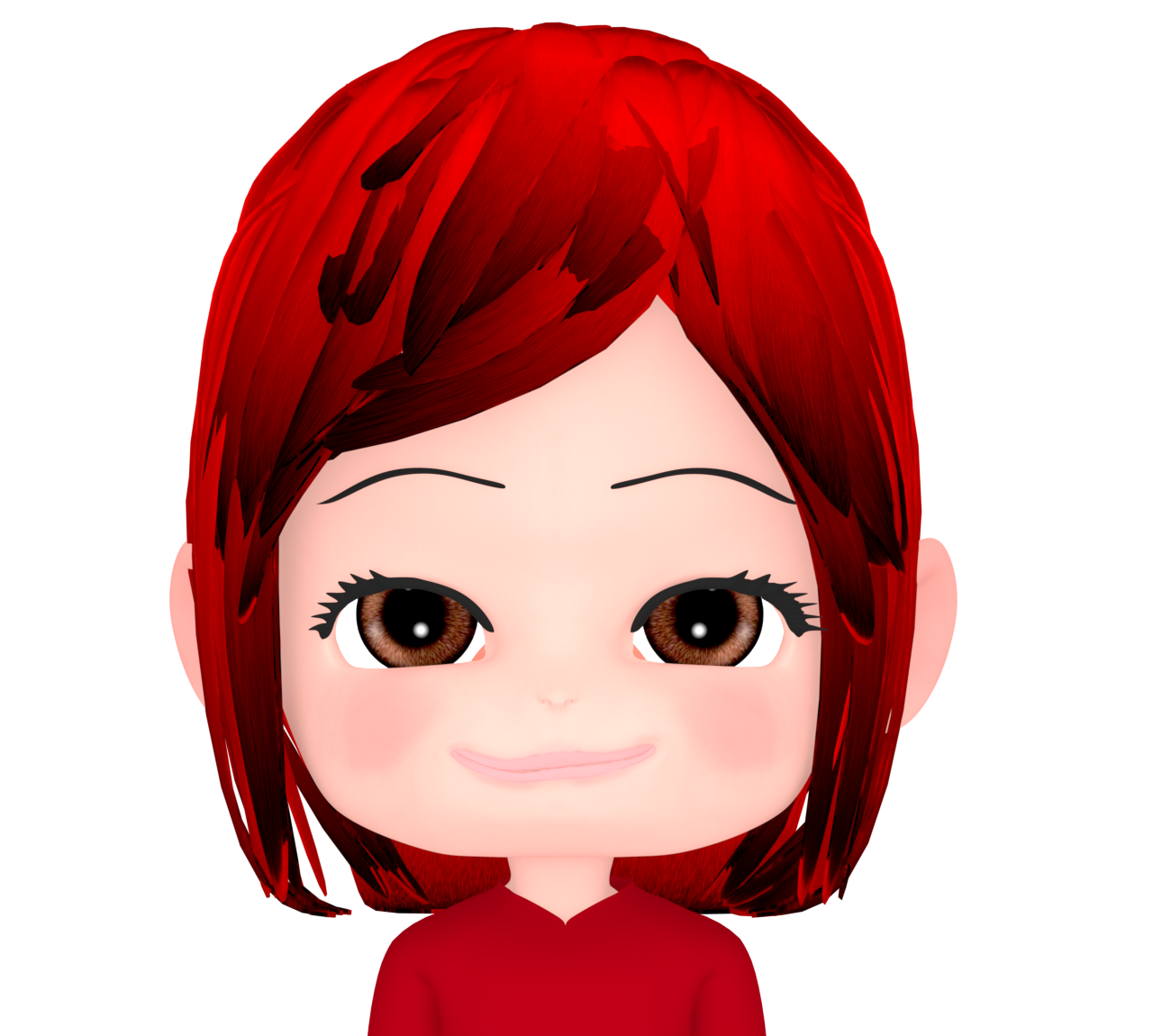 赤の髪色をした女性のイラスト
