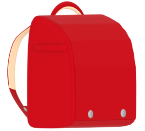 赤色のランドセルのイラスト