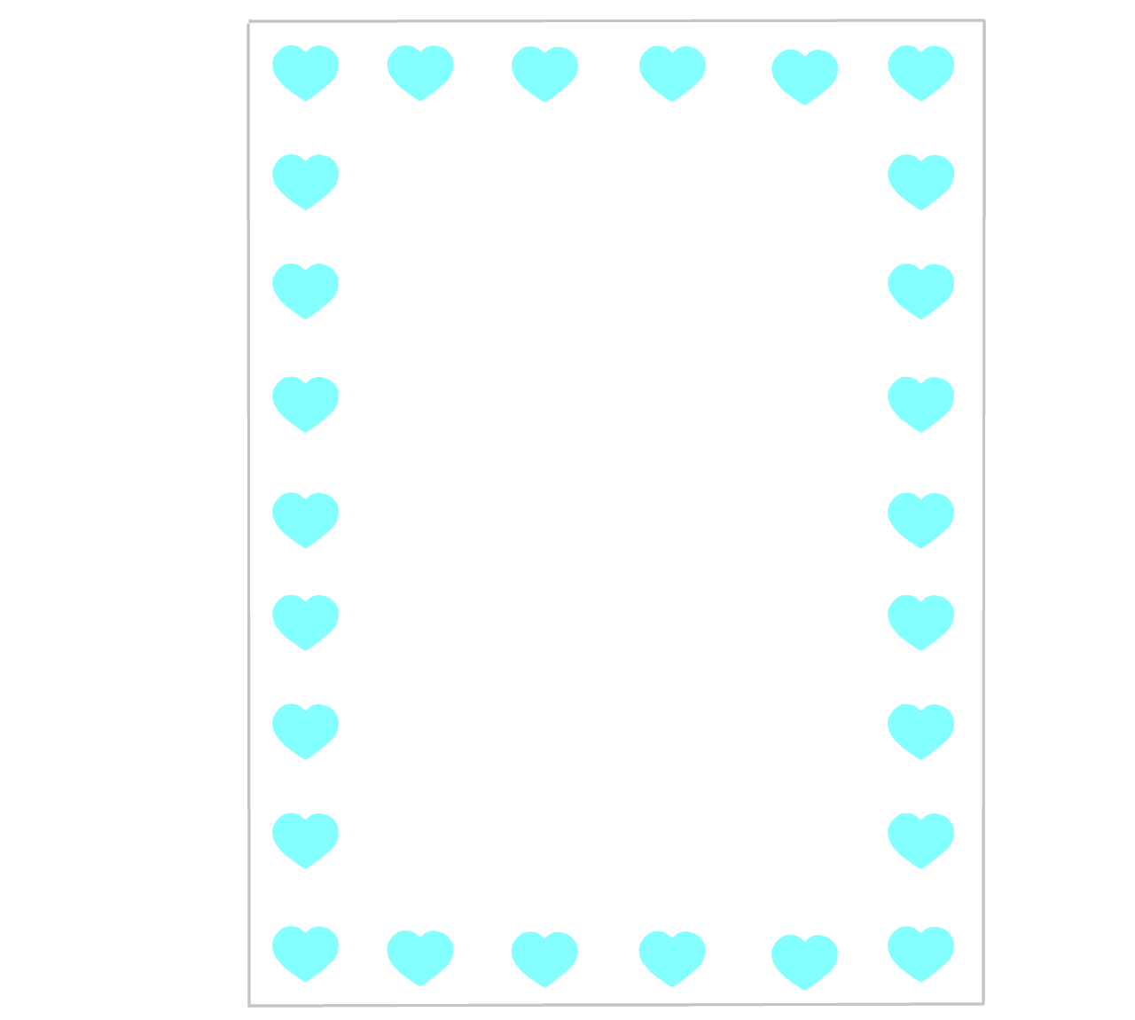 爽やかなハートのテンプレート