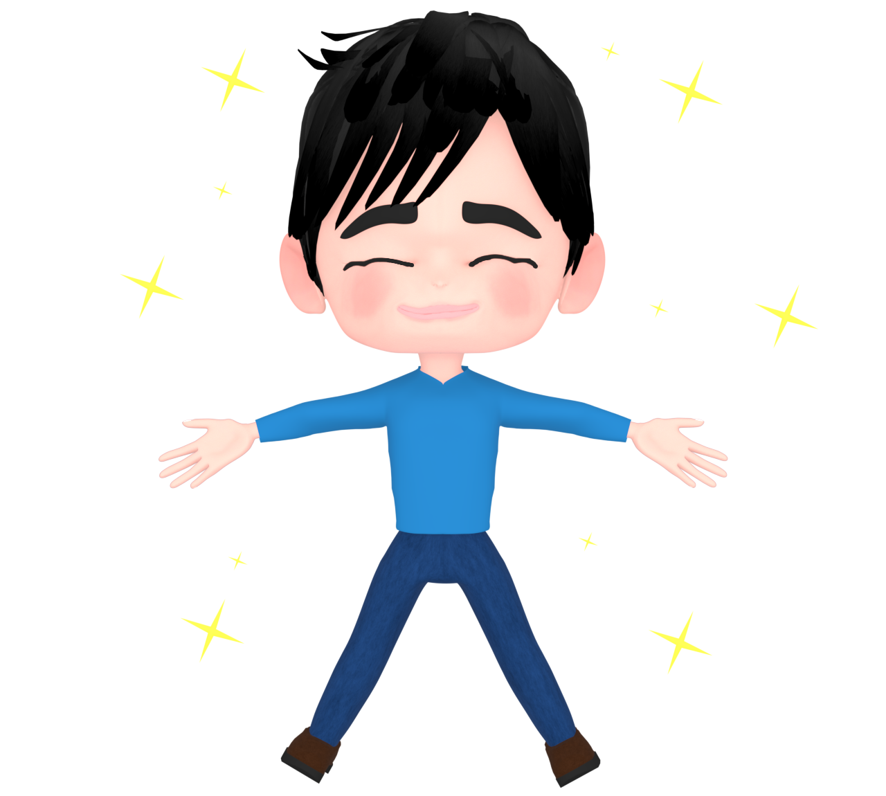 清々しい気分の男性のイラスト