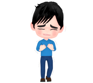 悔しがる男性のイラスト