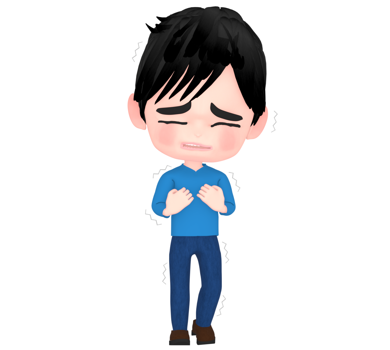 悔しがる男性のイラスト