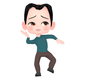 開き直る薄毛の男性のイラスト