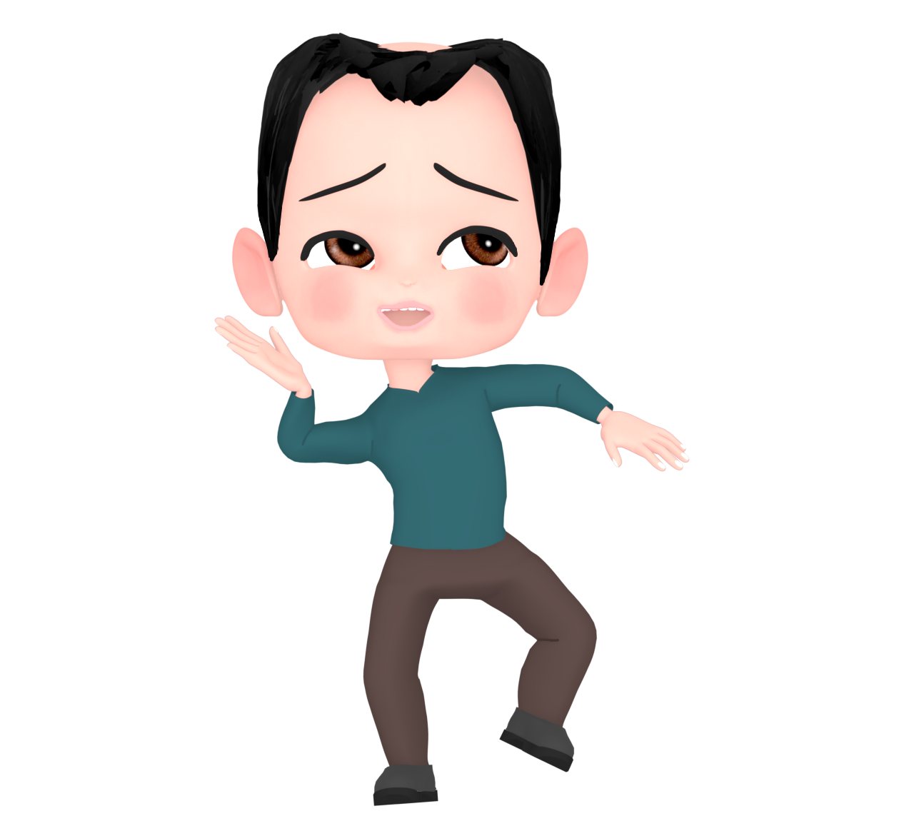 開き直る薄毛の男性のイラスト