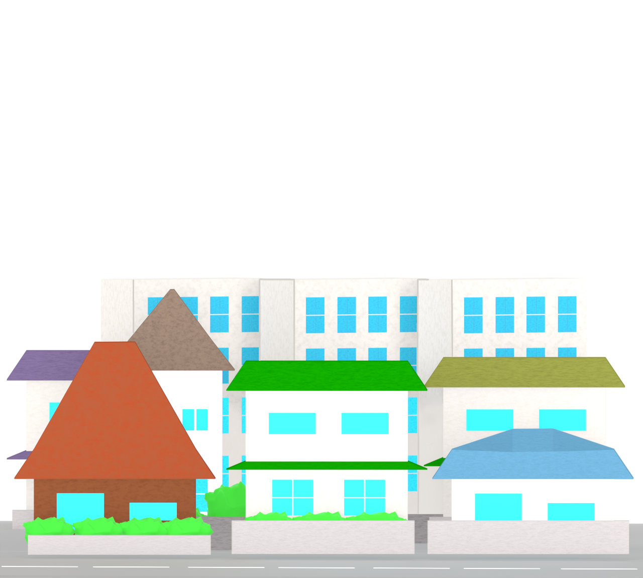 住宅街のイラスト