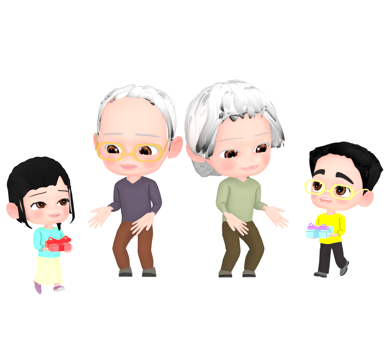 敬老の日にプレゼントを渡す子どものイラスト 13 敬老の日にプレゼントを渡す子どものイラスト