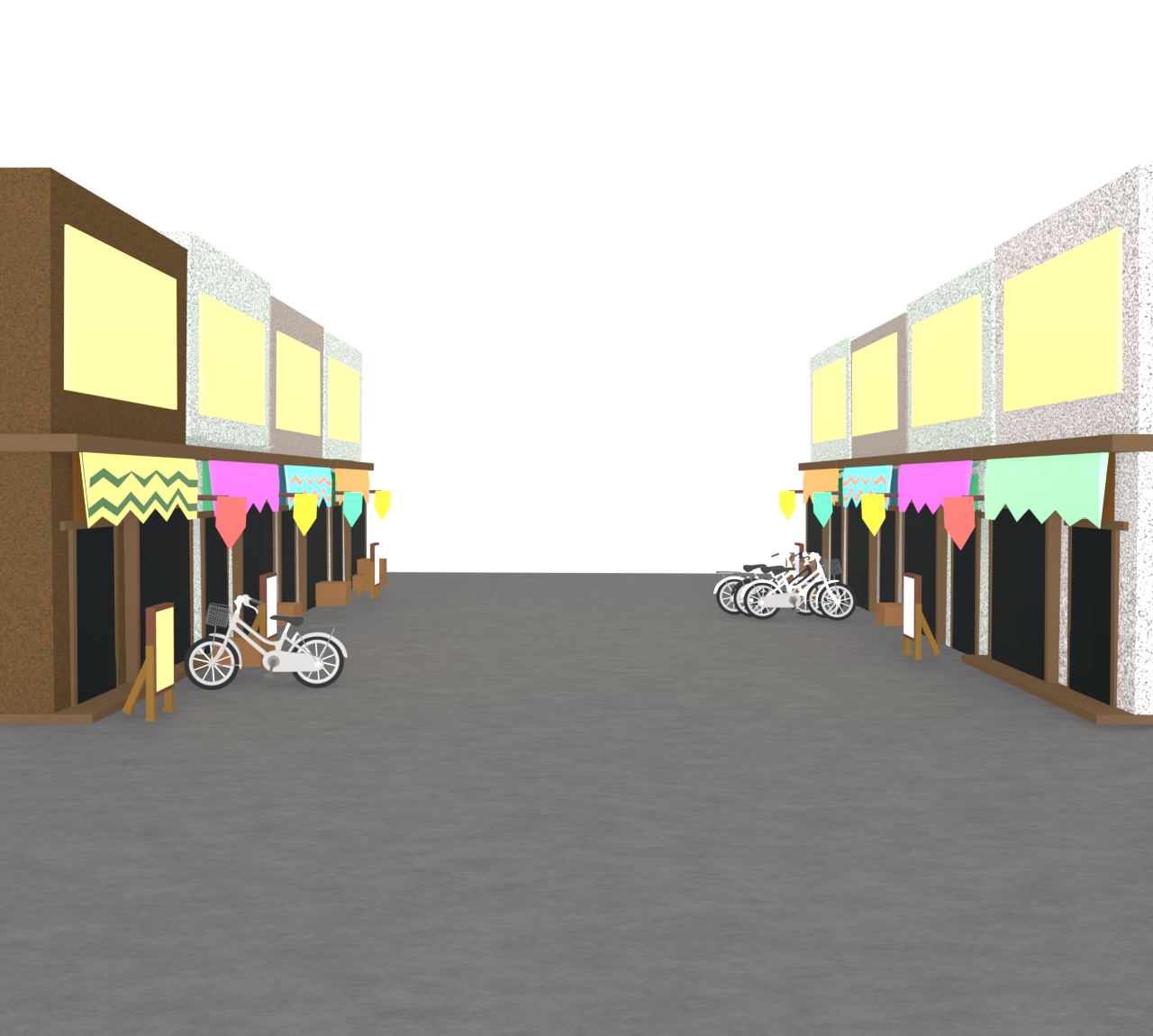 レトロな商店街のイラスト