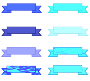 青色のリボンのイラスト