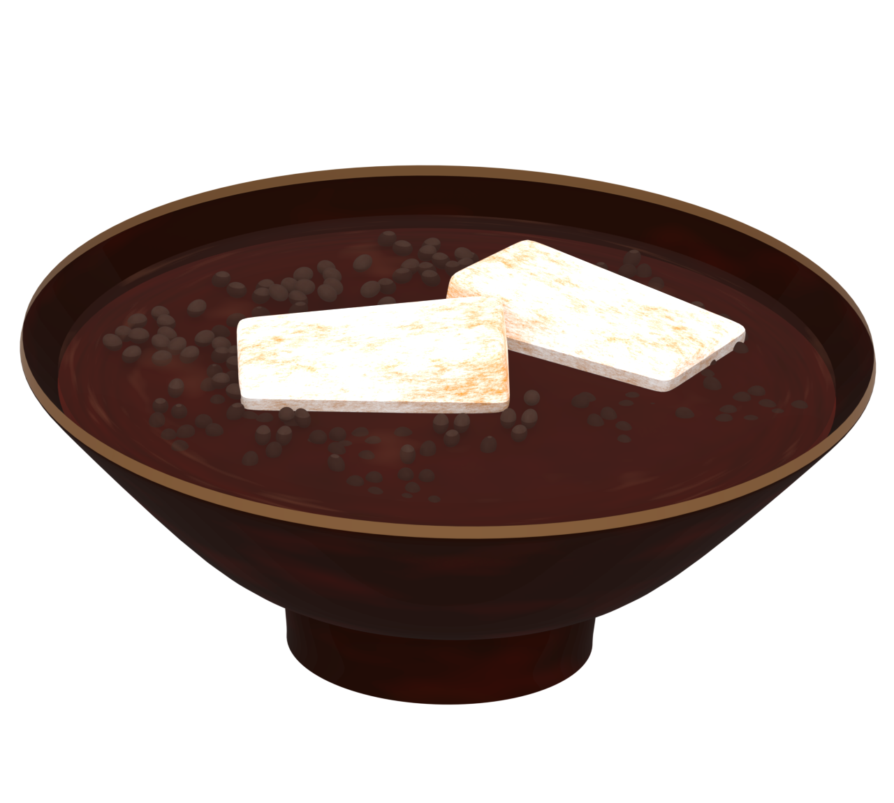 お餅が入ったぜんざいのイラスト