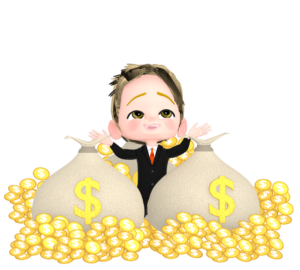 お金持ちの男性のイラスト