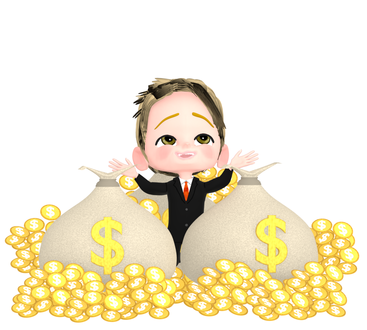 お金持ちの男性のイラスト