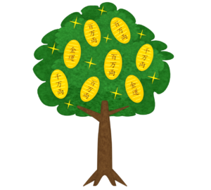 お金持ちになる木のイラスト