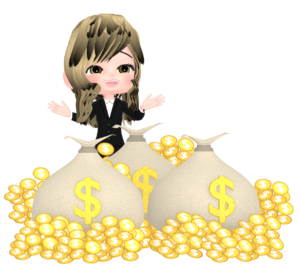 お金持ちの女性のイラスト