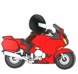 大型のスポーツバイクに乗るイラスト