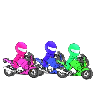 ロードレースで競うバイクのイラスト