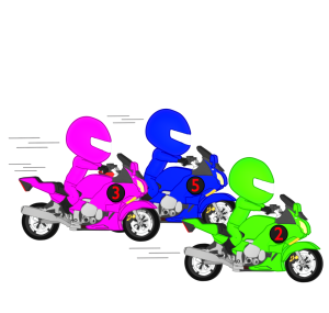 ロードレースで競うバイクのイラスト