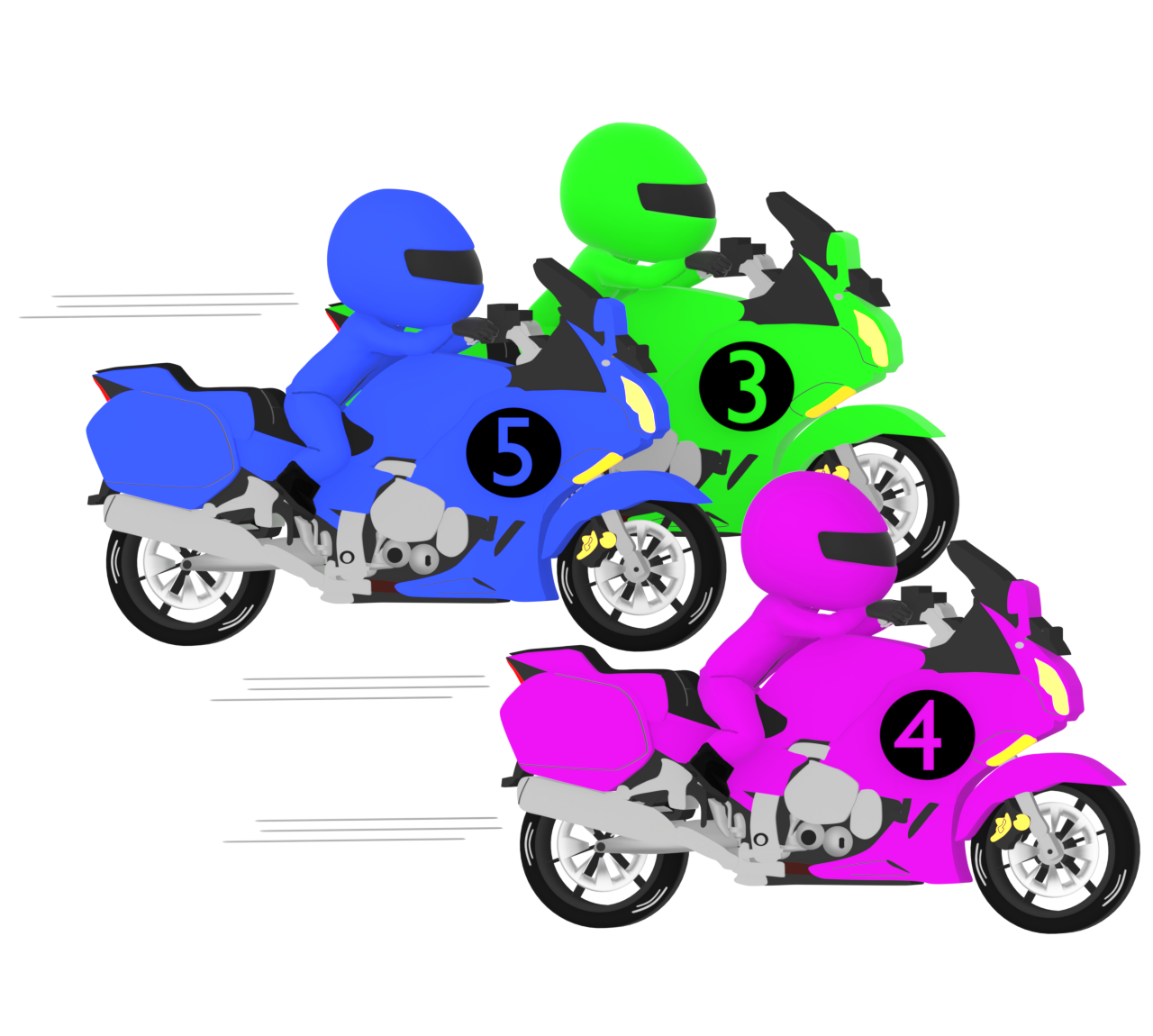 ロードレースで競うバイクのイラスト