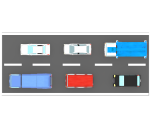 道路を走る車のイラスト