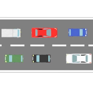 道路を走る車のイラスト