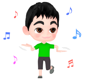 ロボットダンスを踊る男の子のイラスト