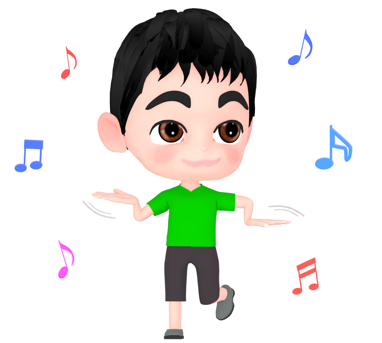 ロボットダンスを踊る男の子のイラスト