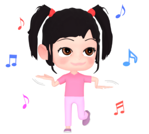 ロボットダンスを踊る女の子のイラスト