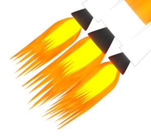 ロケット噴射のイラスト