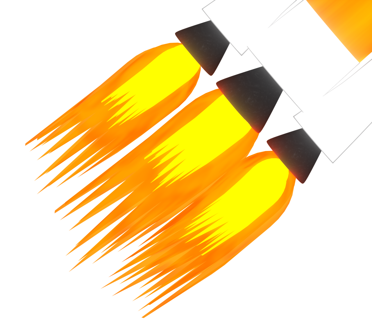 ロケット噴射のイラスト