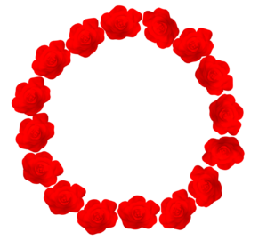 薔薇のフレーム丸枠